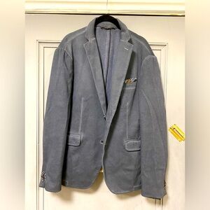 Zara Men’s Navy Blazer with Floral Pocket Square - Size 46 (USA)